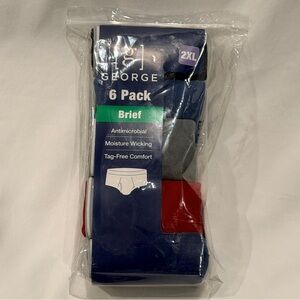 New George 6 Pack Mid- Rise  Briefs, Men's Size 2XL (44-46) Multi colors